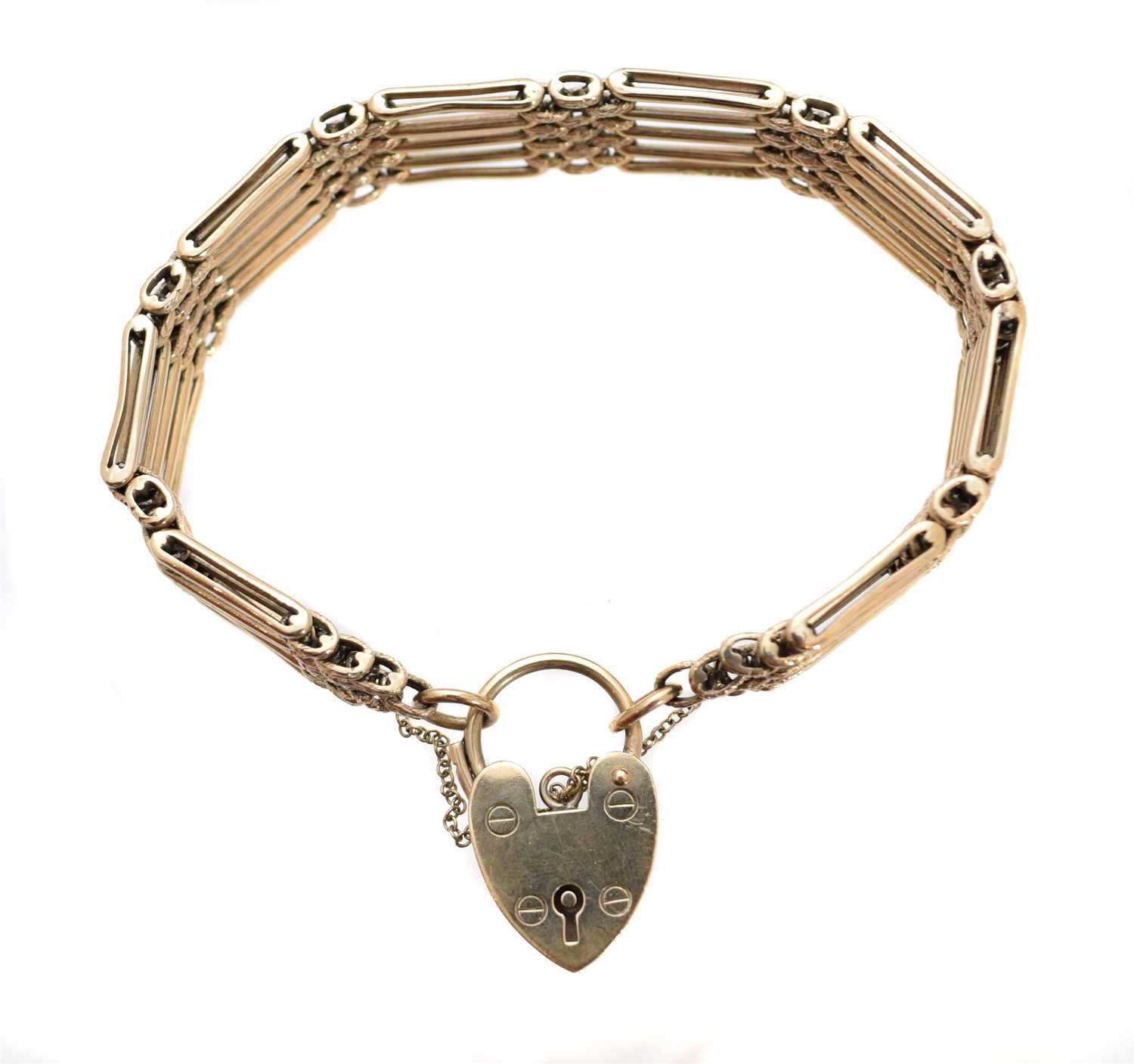 Lot 58 - A 9ct gold gate-link bracelet