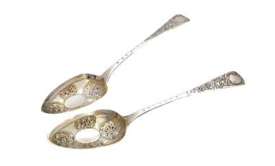 Lot 6 - Two 19th Century silver berry spoons