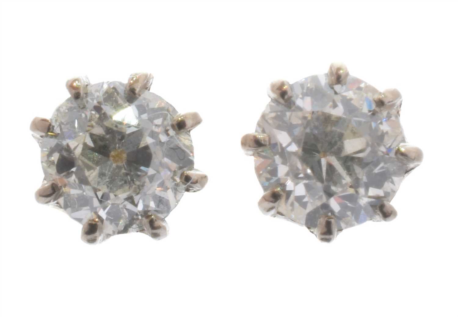 Lot 106 - A pair of old cut diamond stud earrings