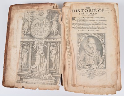 Lot 99 - Raleigh, The Historie of the World, printed for Walter Burre, 1614, five books bound as one.