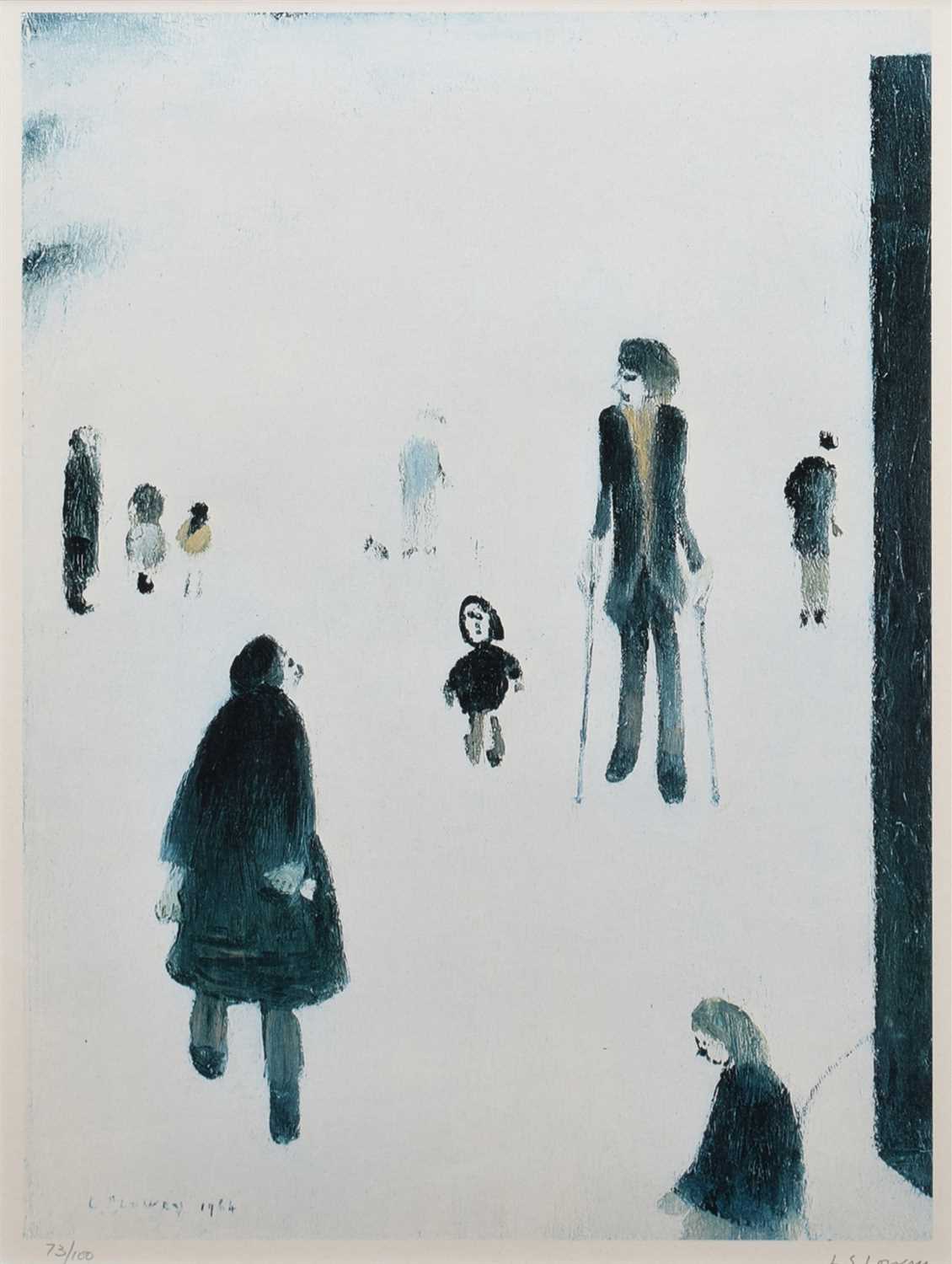 Lot 412 - After L.S. Lowry, "Figures In The Park",