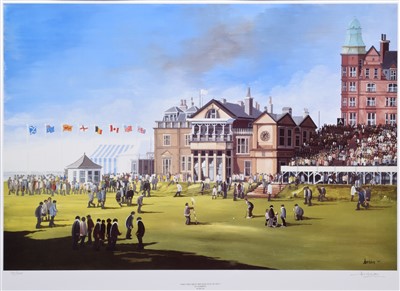 Lot 393 - After Braaq, "Does that Mean the Bags Full of Tea? - St. Andrews", signed print.