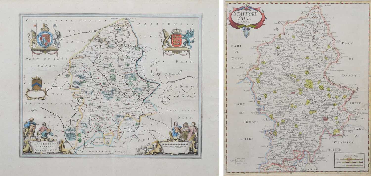 Lot 104 - Map of Staffordshire by Blaeu and Robert Morden (2).