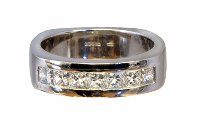 Lot 203 - A platinum diamond band ring by David M Robinson