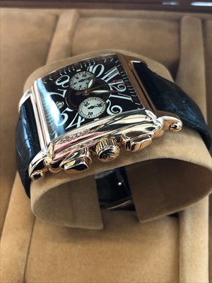 Lot 274 - An 18ct gold Franck Muller Conquistador Cortez wristwatch