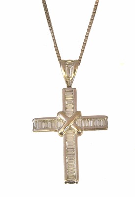 Lot 145 - An 18ct gold Mappin & Webb diamond cross pendant