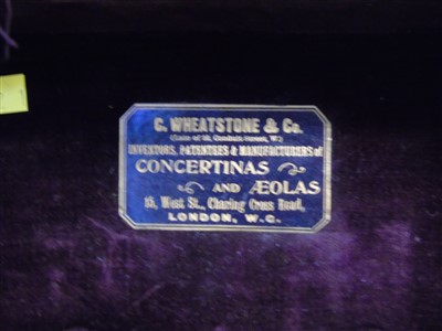 Lot 102 - Wheatstone 56 key concertina.