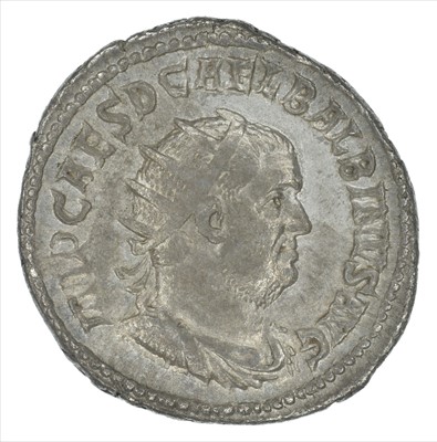 Lot 181 - Balbinus (238AD), denarius and antoninianus, both RARE, VF (2).