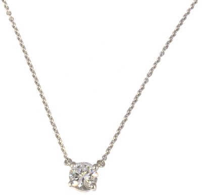 Lot 157 - A Tiffany & Co. diamond single stone pendant