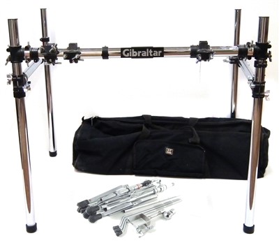 Lot 103 - Gibraltar 4-post drum rack with bag together with miscellaneous percussion stands