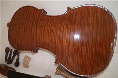 Lot 105 - Violin for restoration stamped D Nicolas La Ville Cremona