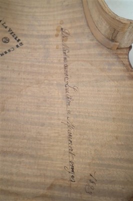 Lot 105 - Violin for restoration stamped D Nicolas La Ville Cremona