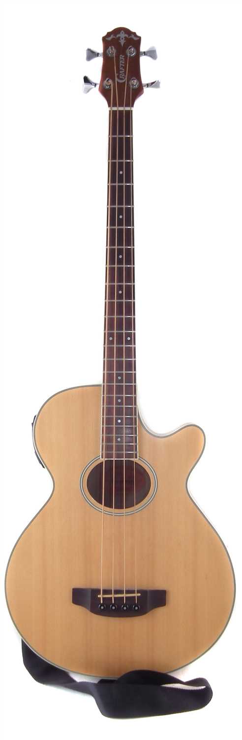 Lot 109 - Crafter BA400EQ Acoustic Bass guitar with Ritter case.