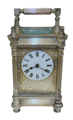 Lot 383 - A Charles Frodsham silver cased carriage clock