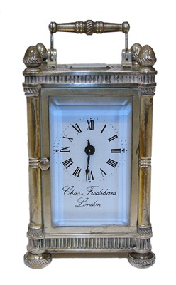 Lot 384 - A Charles Frodsham silver cased carriage clock