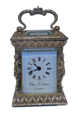 Lot 385 - A Charles Frodsham silver cased carriage clock