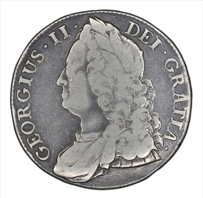 Lot 146 - Five assorted silver crowns to include George II 1743 crown (5).
