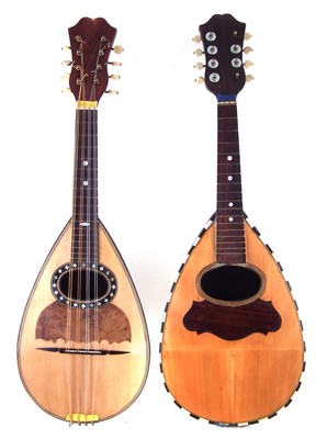 Lot 56 - Ferdinand Lapini mandolin in case and one other un-named mandolin in case.