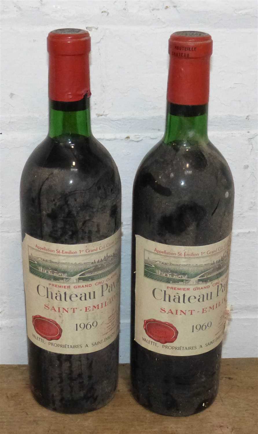 Lot 10 - 2 Bottles Chateau Pavie 1er Grand Cru Classe St Emilion 1969 (t/s & vts)