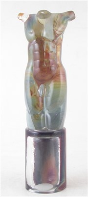 Lot 141 - Murano glass torso, signed 43cm high.