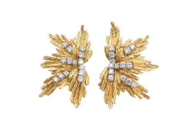 Lot 258 - A pair of 1960s 18ct gold diamond earrings by Ben Rosenfeld