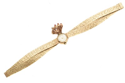 Lot 271 - A 1960s ladies 9ct gold diamond and ruby Bueche Girod cocktail watch