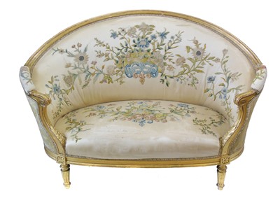 Lot 190 - Mid 19th century French gesso framed two seater sofa