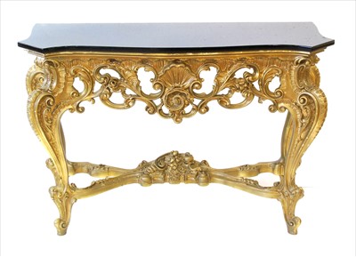 Lot 215 - 20th century console table of Rococo design.
