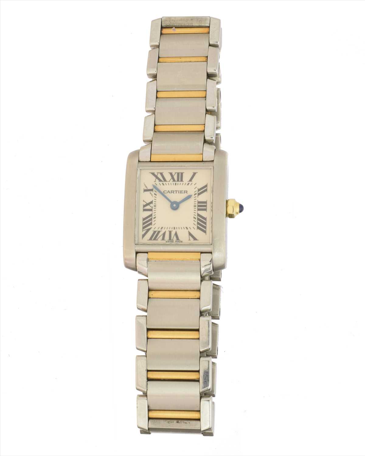 Lot 347 - A ladies Cartier Tank Francaise quartz wristwatch