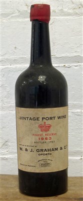 Lot 36 - 1 Bottle Graham Vintage Port 1963 (b/n)