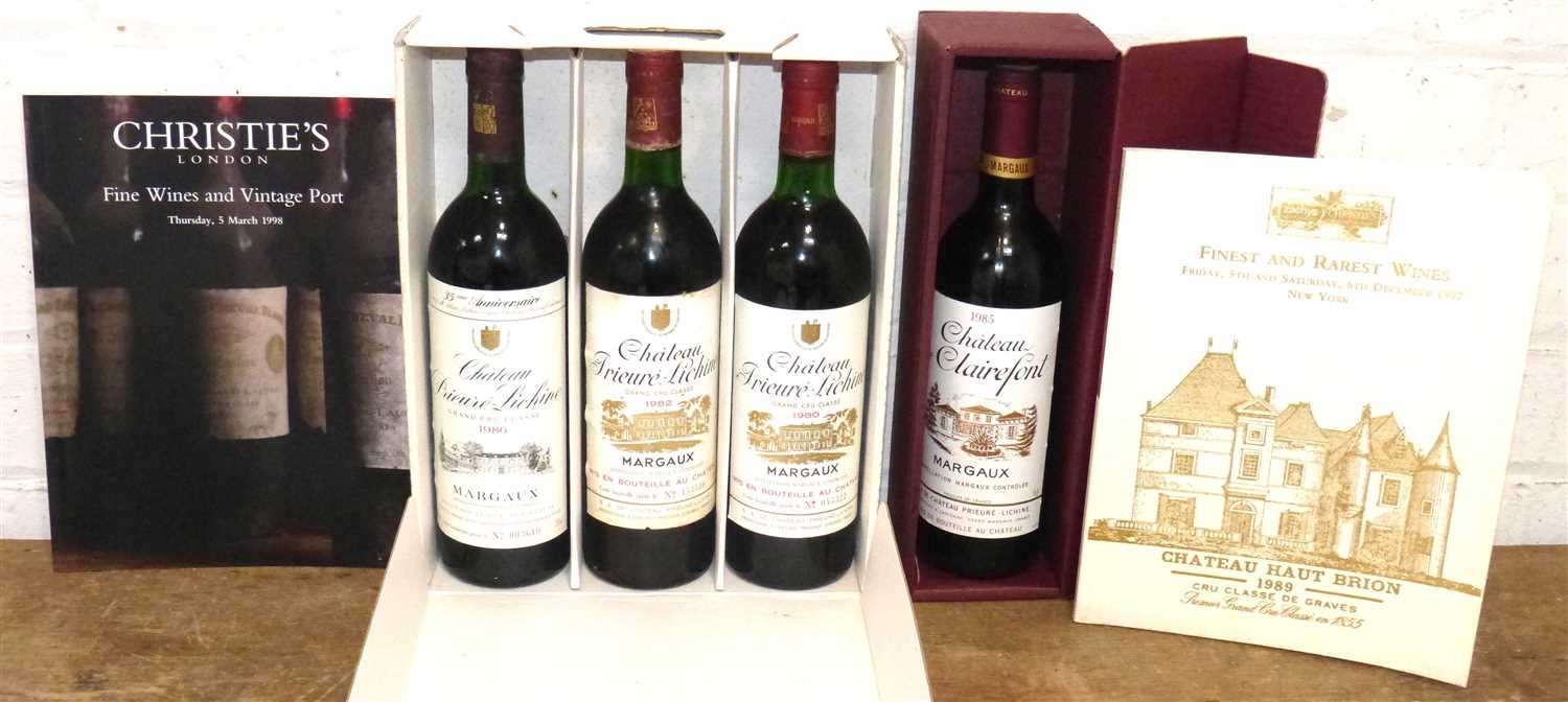 Lot 9 - 4 Bottles Fine and Grand Cru Classe Margaux from Chateau Prieure Lichine