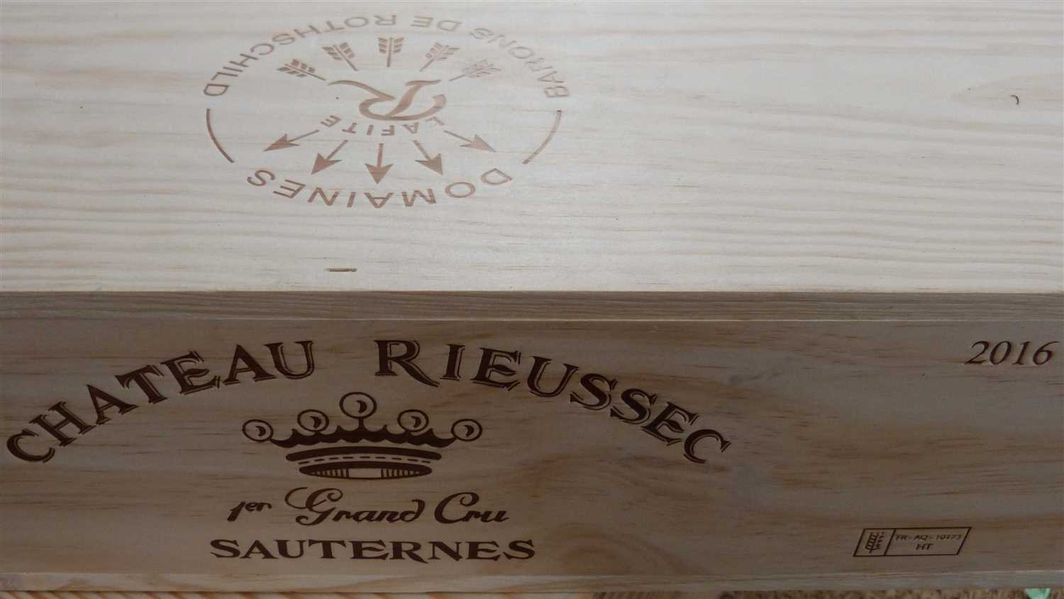 Lot 19 - 6 Bottles Chateau Rieussec Premier Cru Classe Sauternes 2016 (in OWC)