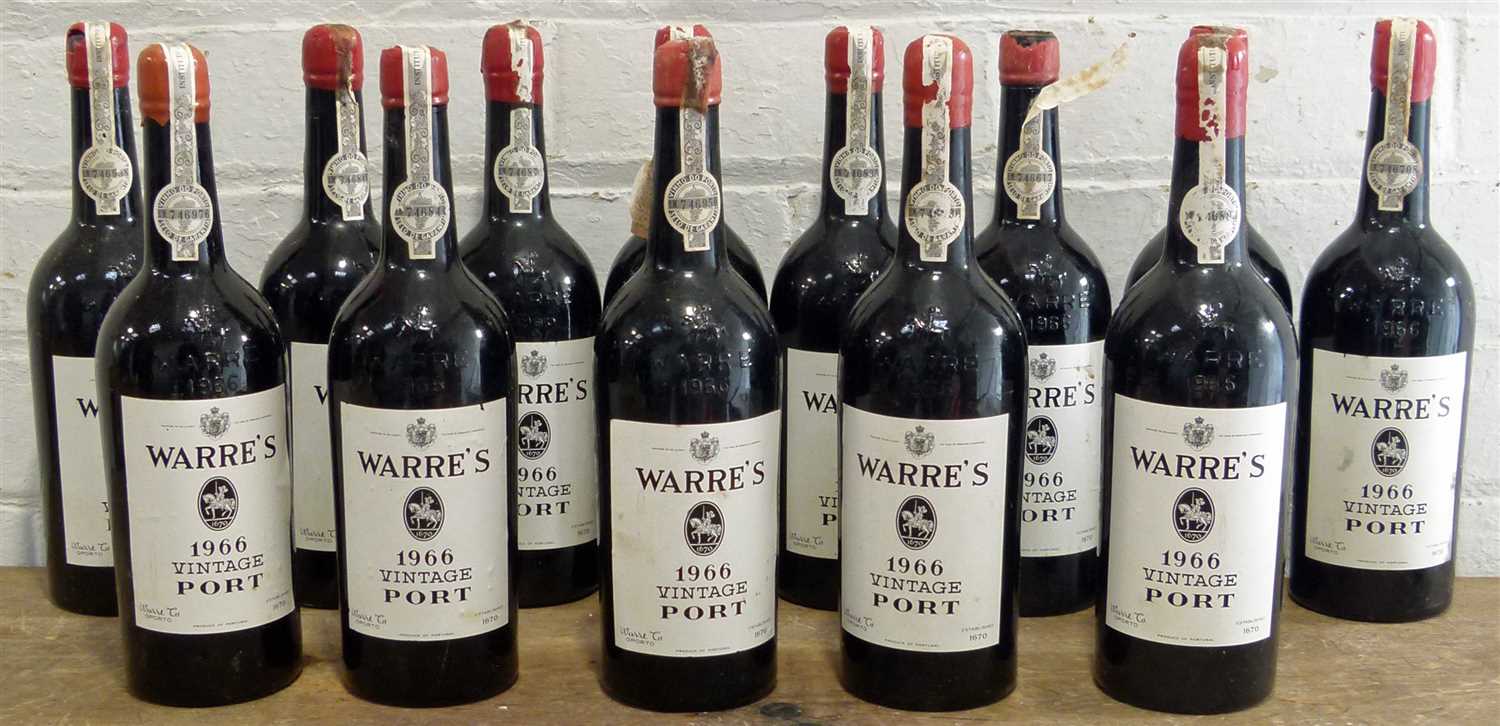 Lot 44 - 13 Bottles Warre’s Vintage Port 1966