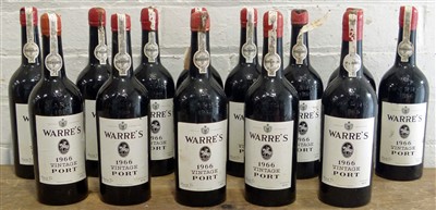 Lot 44 - 13 Bottles Warre’s Vintage Port 1966
