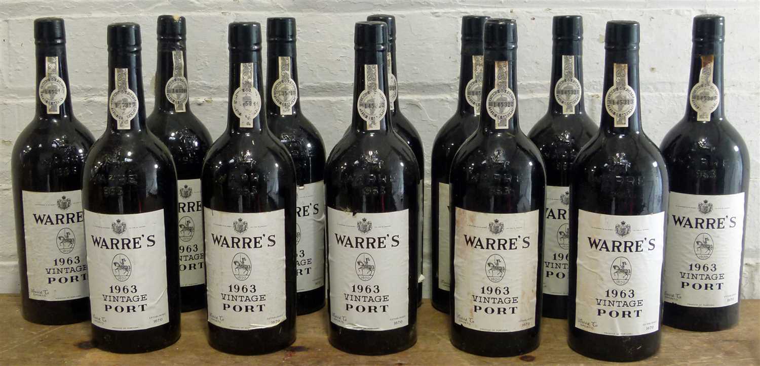 Lot 41 - 12 Bottles Warre’s Vintage Port 1963