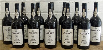 Lot 41 - 12 Bottles Warre’s Vintage Port 1963