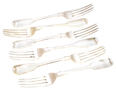 Lot 17 - Six Victorian silver dessert forks
