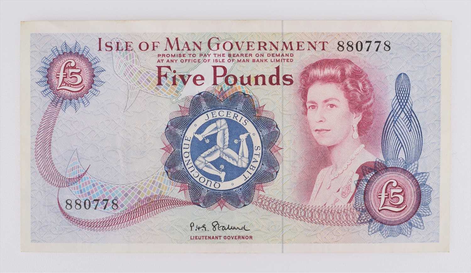 Lot 37 - Three Isle of Man banknotes to include 50p, One Pound and Five Pounds (3).
