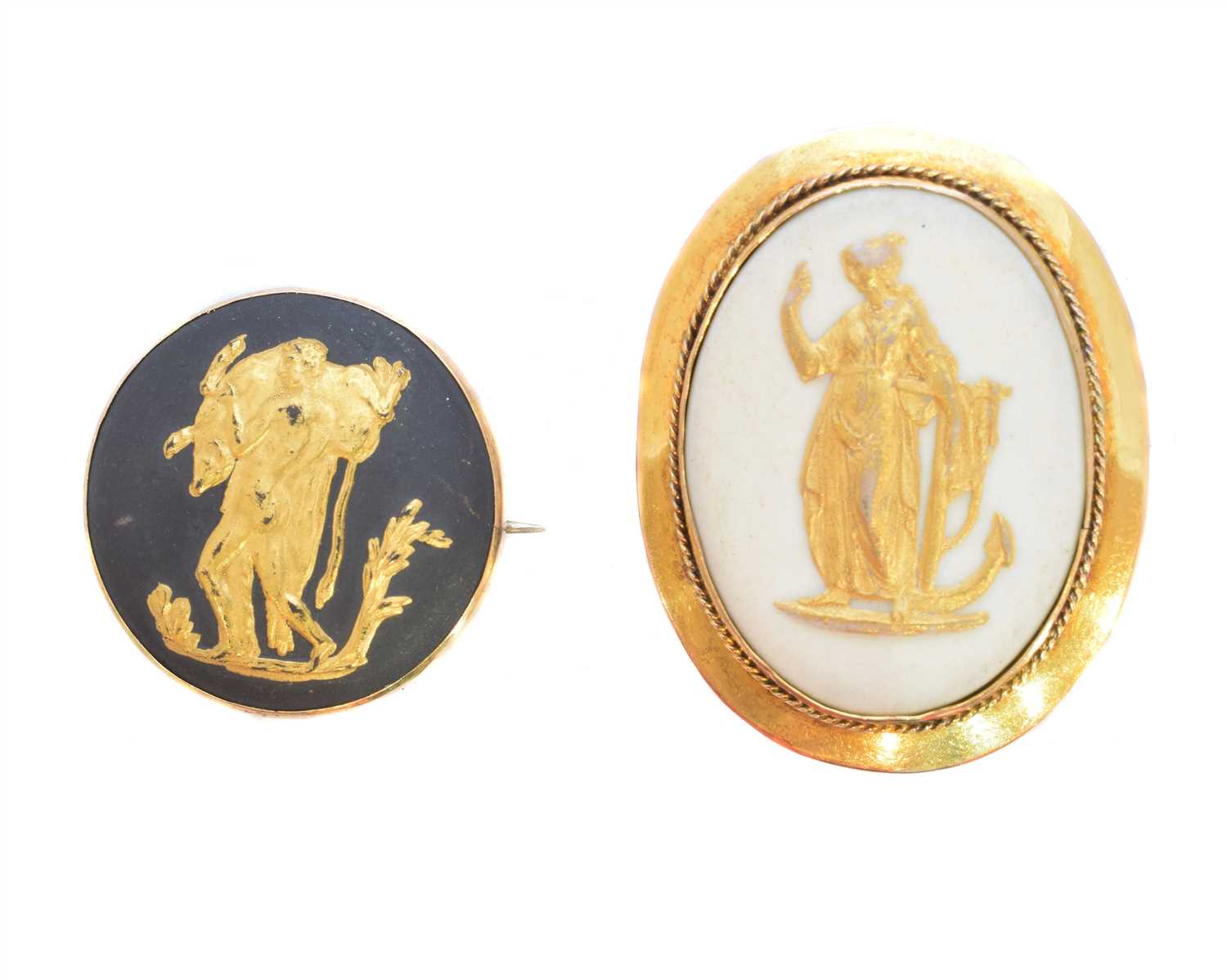 Lot 67 - Two Wedgwood brooches