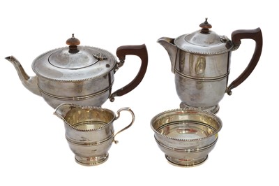Lot 21 - A 1930s silver four piece tea set