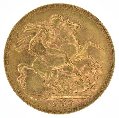 Lot 60 - Queen Victoria, Sovereign, 1900, Melbourne Mint, VF.