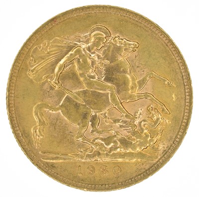 Lot 94 - King George V, Sovereign, 1930, Pretoria Mint, EF.
