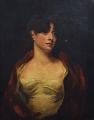 Lot 210 - English School, 19th/20th century, Female portrait, oil.