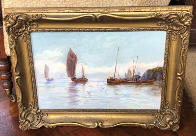 Lot 214 - Alfred S. Edward, "On the East Coast", oil.