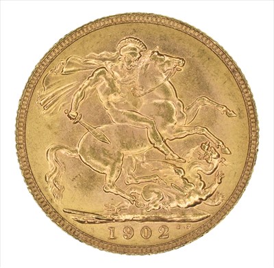 Lot 102 - King Edward VII, Sovereign, 1902, London Mint.