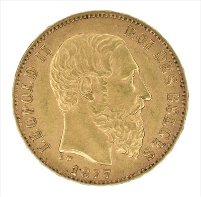 Lot 7 - King Leopold II, 20 Francs, 1877, Belgium and President Napoleon III, 20 Francs, 1859 (2).