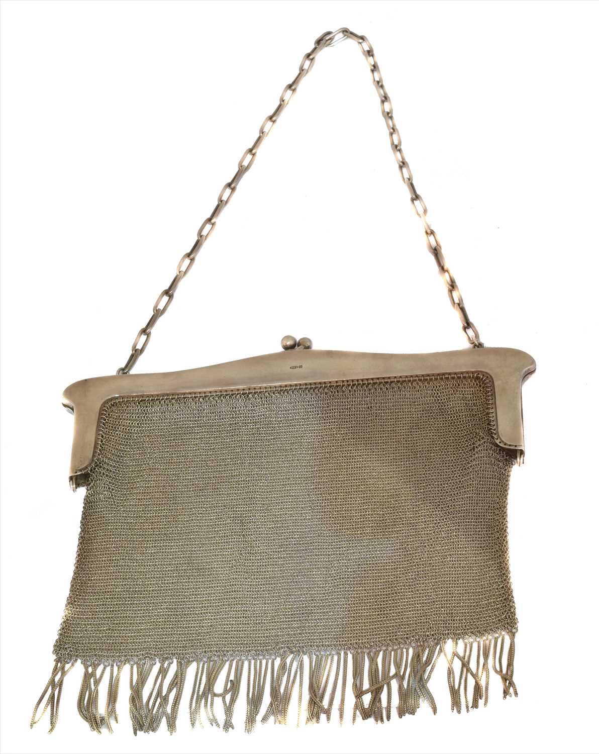 Lot 3 - A George VI silver mesh purse