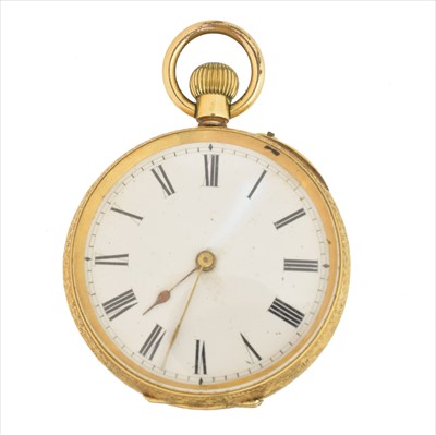 Lot 401 - An 18ct gold open face pocket watch