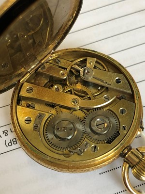 Lot 401 - An 18ct gold open face pocket watch