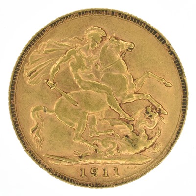 Lot 100 - King George V, Sovereign, 1911, VF.